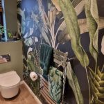 toilet with natural wallpaper
